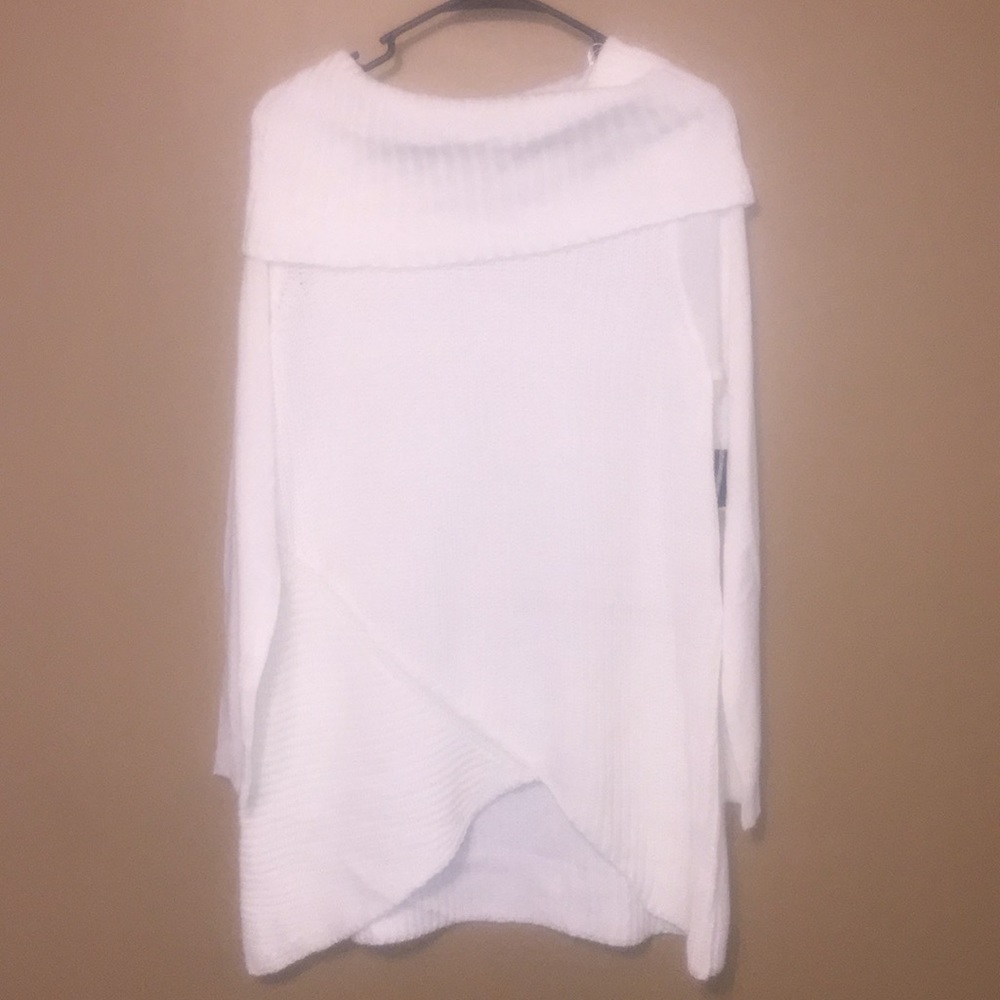 Long sweater with knit details